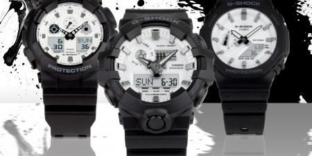 كاسيو تطلق مجموعة G-SHOCK الجديدة باللونين الأبيض والأسود مع مقاومة للصدمات والماء حتى عمق 200 متر