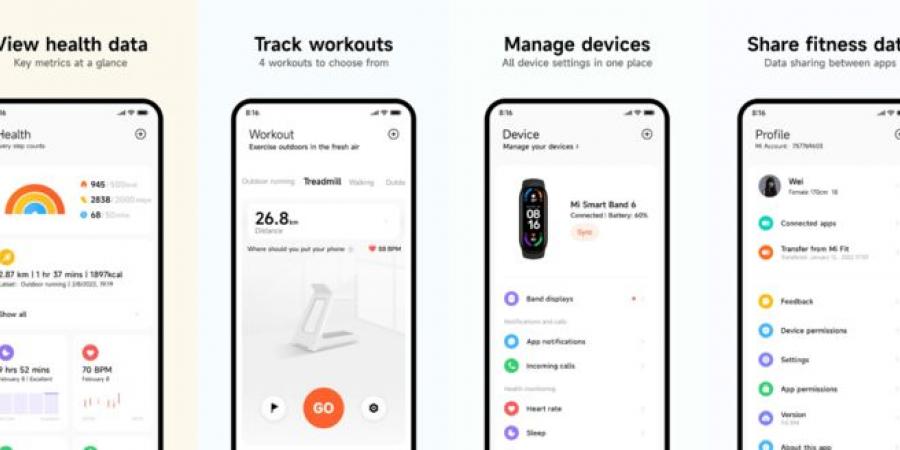 طرح التصميم الجديد لتطبيق Xiaomi Mi Fitness للمستخدمين على مستوى العالم