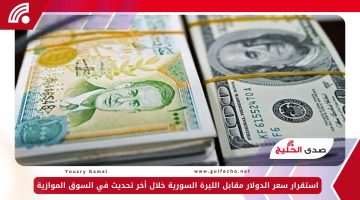استقرار سعر الدولار مقابل الليرة السورية خلال أخر تحديث في السوق الموازية