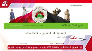 رابط تسجيل العمالة الغير منتظمة 1000 جنيه عبر موقع وزارة العمل وموعد الصرف
