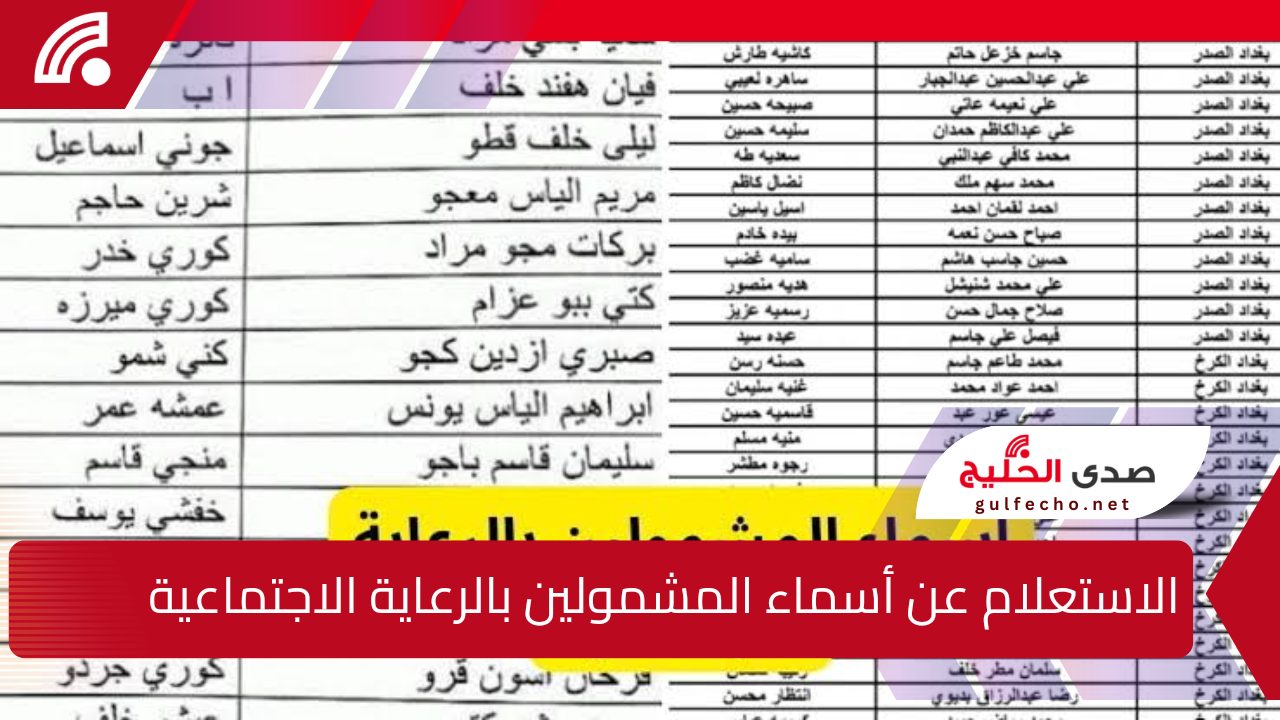 برابط مباشر …خطوات الاستعلام عن أسماء المشمولين بالرعاية الاجتماعية الوجبة الأخيرة 2025 5 برابط مباشر …خطوات الاستعلام عن أسماء المشمولين بالرعاية الاجتماعية الوجبة الأخيرة 2025