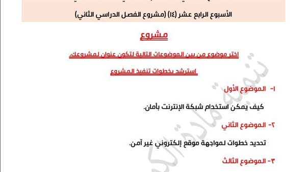 مراجعات نهائية.. لطلاب الصف الرابع الابتدائي.. أسئلة تقييم الاسبوع الـ 14 في الكمبيوتر