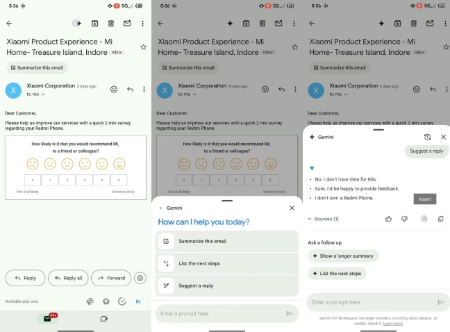 الذكاء الاصطناعي في جيميل Gmail سيرد على رسائل البريد الإلكتروني نيابة عنك بضغطة زر 6 Gmail