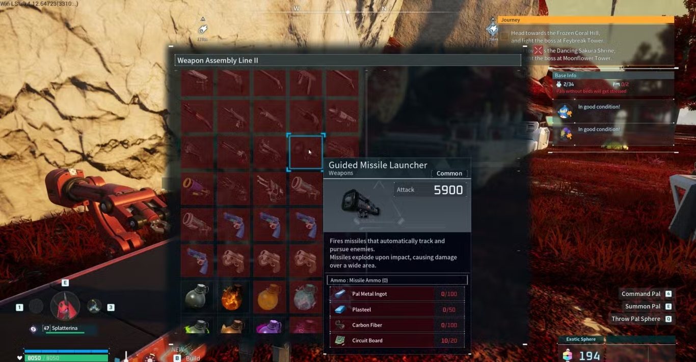 أين تجد Kitsun Noct و كيفية الحصول على Guided Missile Launcher في Palworld - صدي الخليج 11 1737418624 943 أين تجد Kitsun Noct و كيفية الحصول على Guided Missile