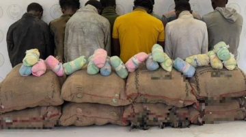 عسير.. حرس الحدود يقبض على 9 مخالفين بـ135 كلجم من نبات القات المخدر
