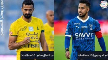 “آل سالم” و “الدوسري” يتصدران قائمة أكثر اللاعبين السعوديين مساهمةً بالأهداف