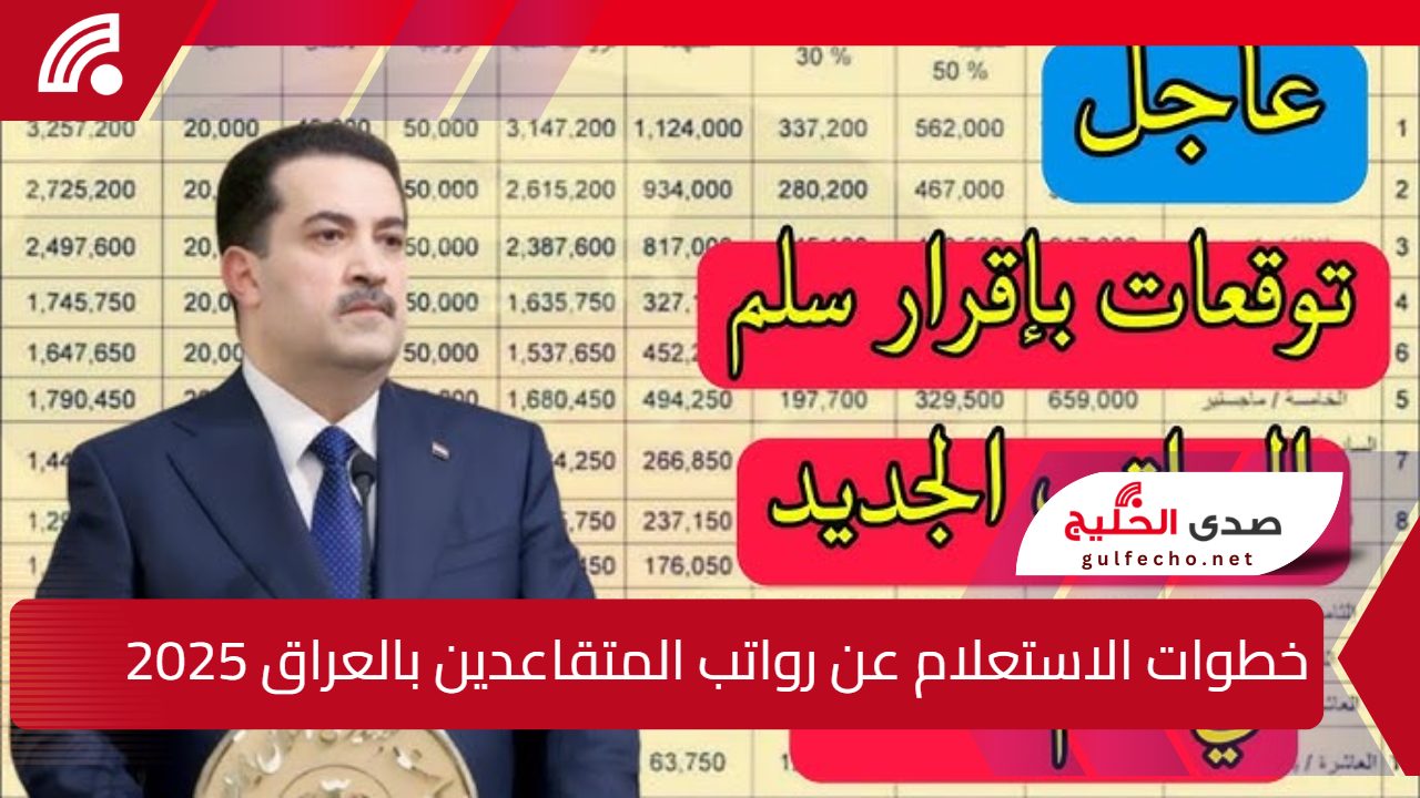"من اللينك الرسمي".. خطوات الاستعلام عن رواتب المتقاعدين بالعراق 2025 وما هي شروط الحصول عليه ؟ 5 “من اللينك الرسمي”.. خطوات الاستعلام عن رواتب المتقاعدين بالعراق 2025 وما هي شروط الحصول عليه ؟