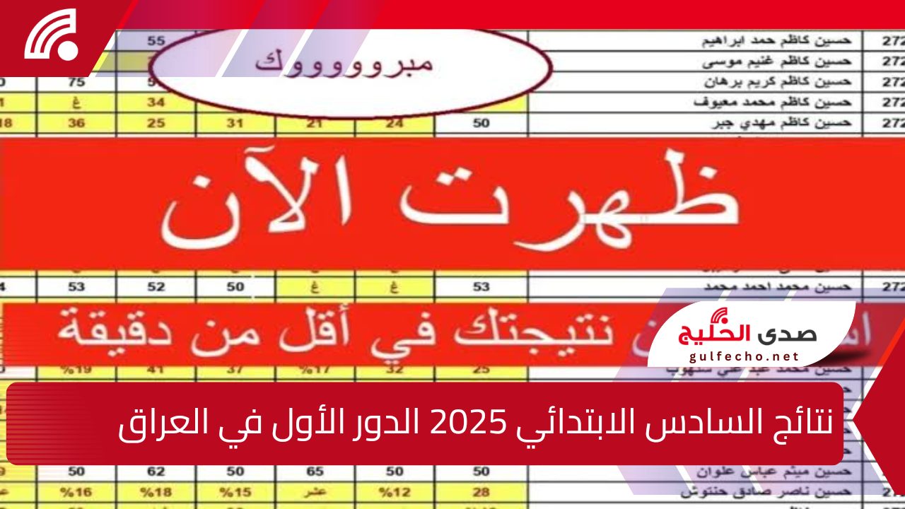 احصل عليها الآن … نتائج السادس الابتدائي 2025 الدور الأول في العراق عبر موقع نتائجنا 5 احصل عليها الآن … نتائج السادس الابتدائي 2025 الدور الأول في العراق عبر موقع نتائجنا