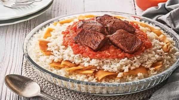 طريقة عمل الفتة المصرية الأصلية بالخل والثوم