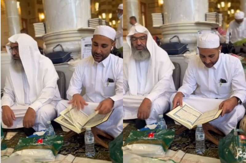 شاهد.. أحمد سعد يتعلم تلاوة القرآن بالمسجد النبوي 5 شاهد.. أحمد سعد يتعلم تلاوة القرآن بالمسجد النبوي