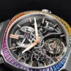 سواتش × بلانكبان جرين أبيس: عندما يلتقي الغواص بالأناقة العسكرية 9 Streamliner Tourbillon Skeleton Rainbow