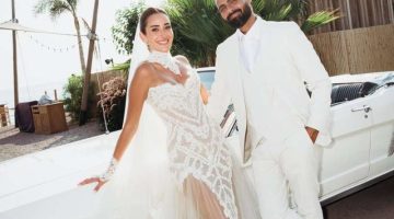 اللقطات الأولى من حفل زفاف أمينة خليل باليونان