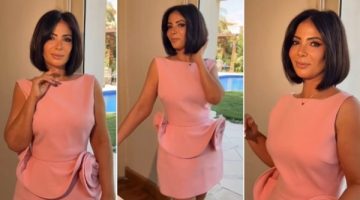 منى زكي تخطف الأنظار بالوردي القصير في زفاف أمينة خليل