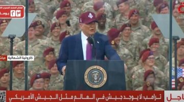 «ترامب»: الجيش الأمريكي هو الأقوى في العالم ولا أحد مثله.. ونطبق السلام عن طريق القوة